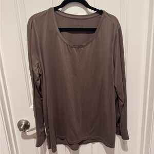 AnyBody Taupe Long Sleeve Pajama Top Size 1X